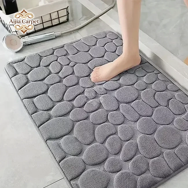 Cobblestone Embossed Bathroom Bath Mat